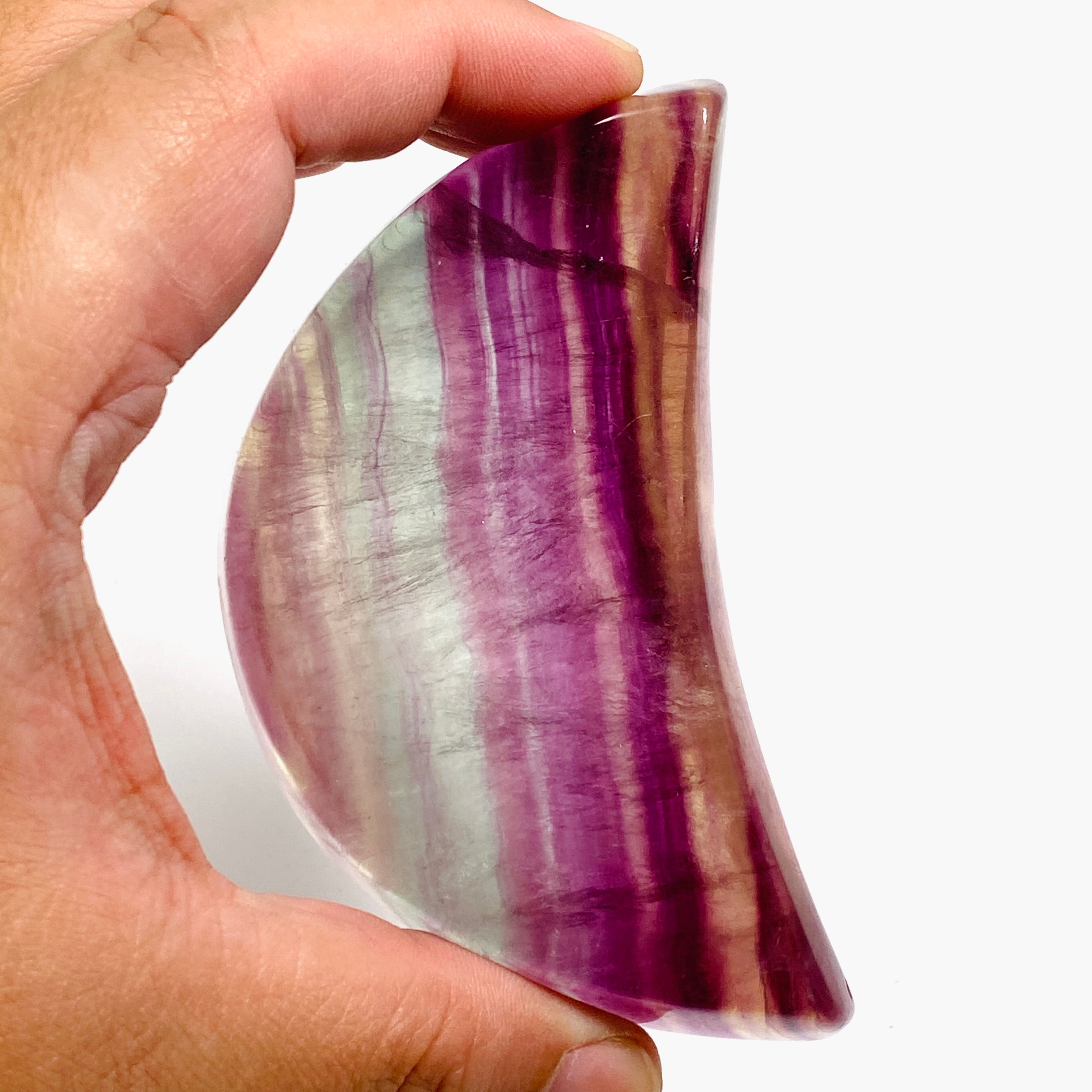 Fluorite Moon Bowl FMB 01 - Handmade Crystal Healing Bowl for Meditation, Yoga & Home Decor | Perfect for Spiritual Healing, Chakra Balancing & Positive Energy