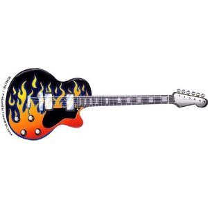 GDP Inc - Flame Electric Guitar Vinyl Decal Sticker - 5.5