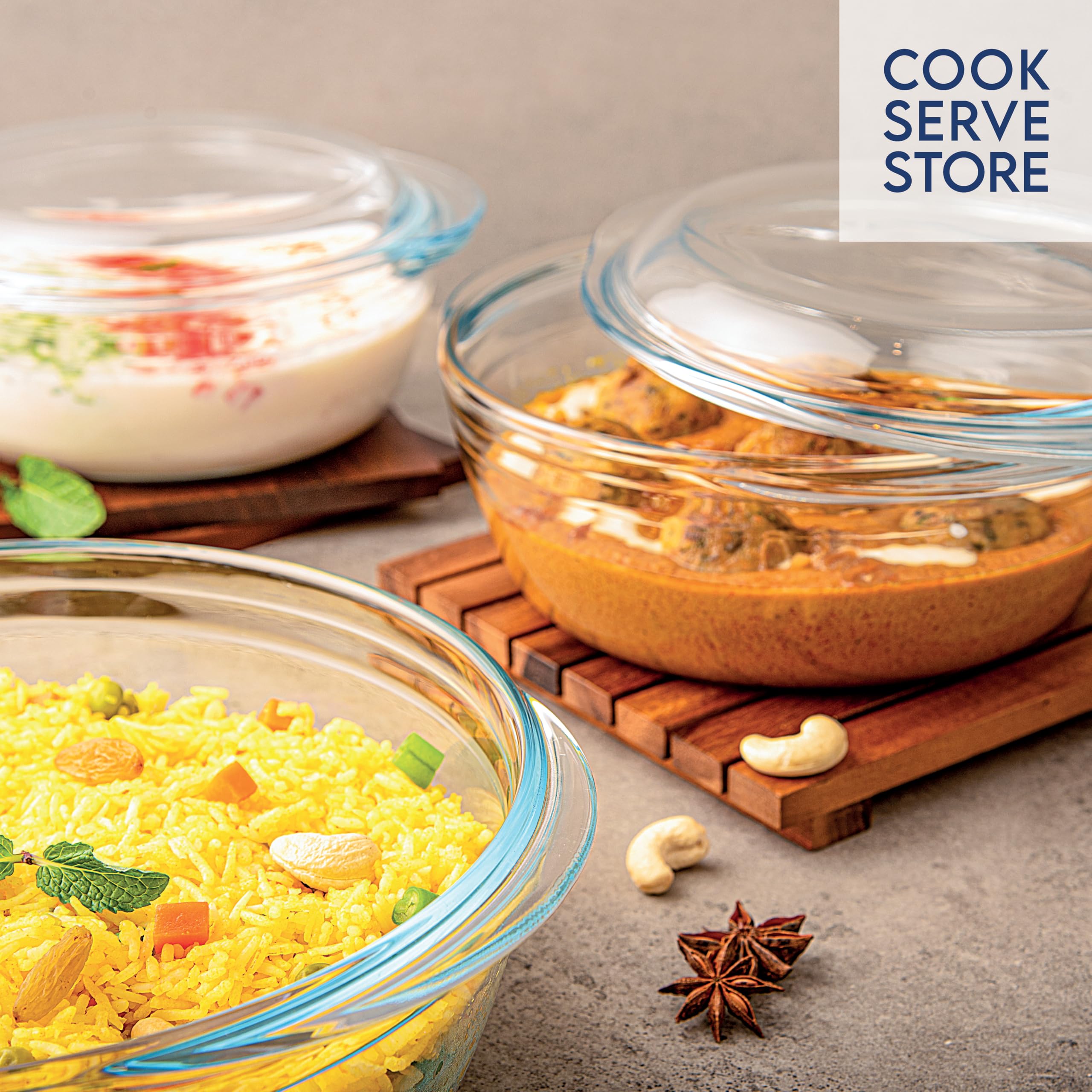La Opala 1L Borosilicate Glass Casserole Dish with Lid - Oven, Microwave, Dishwasher & Freezer Safe Bakeware - Perfect for Baking Casseroles, Serving Meals & Food Storage - Durable Transparent Glass Cookware for Home & Restaurant Use