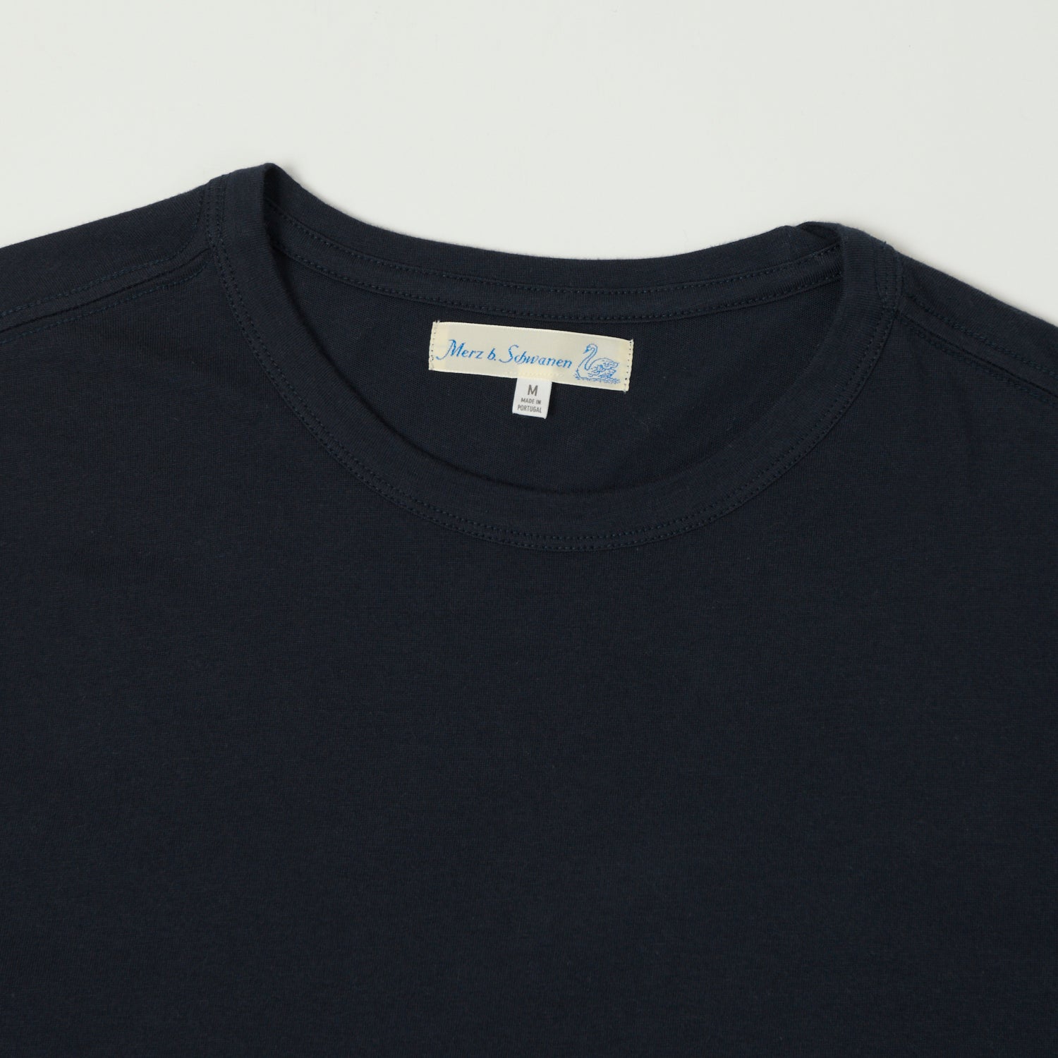Premium Merz b. Schwanen PIMATEE01 100% Pima Cotton T-Shirt for Men - Soft Breathable Dark Navy Tee - Perfect for Casual Wear, Layering & Everyday Comfort
