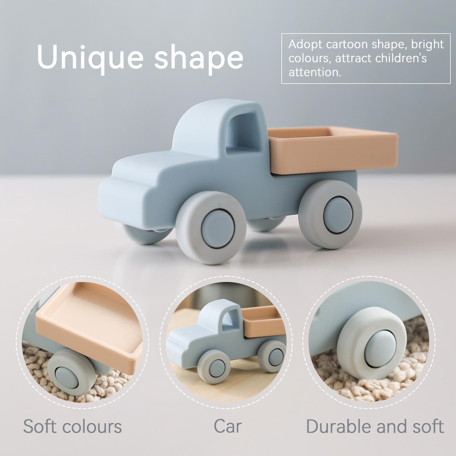Baby Silicone Teether Car - Safe Chew Toy for Boys & Girls | Early Learning & Parent-Child Interaction | Perfect for Teething Relief & Playtime Fun