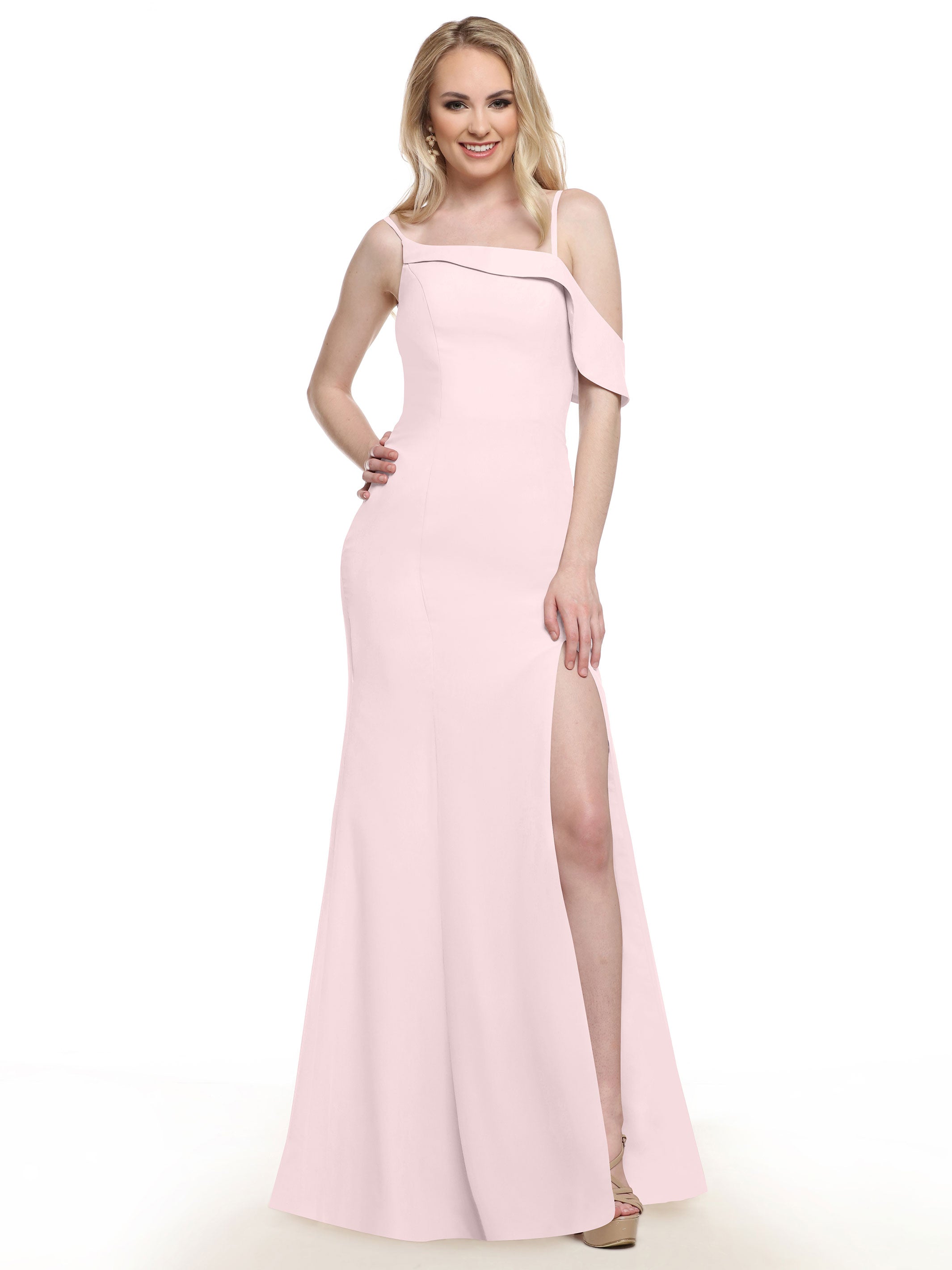 Elegant One Shoulder Chiffon Bridesmaid Dress 80153 - Fit & Flare Style for Weddings, Prom, Formal Events - Plus Size Available