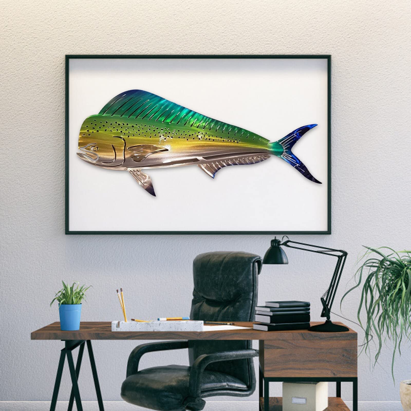 Shark Metal Wall Art Decor - Handcrafted Ocean Themed Wall Hanging Ornament for Living Room, Bedroom, Office | Unique Home Decor Gift for Beach House & Coastal Style Interiors
