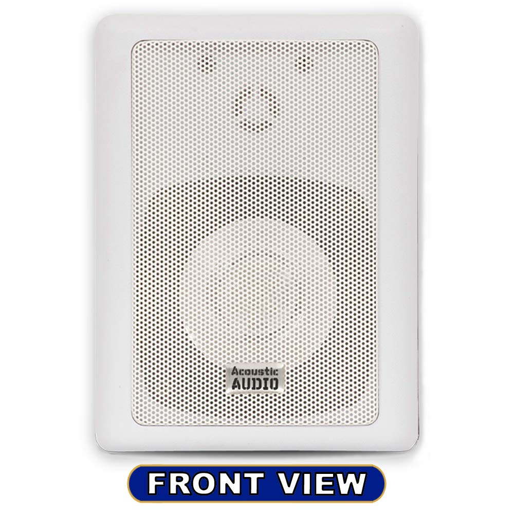Acoustic Audio 151W 600 Watt 2-Way Indoor/Outdoor Speakers - White Pair (Perfect for Patio, Poolside & Backyard Entertainment)