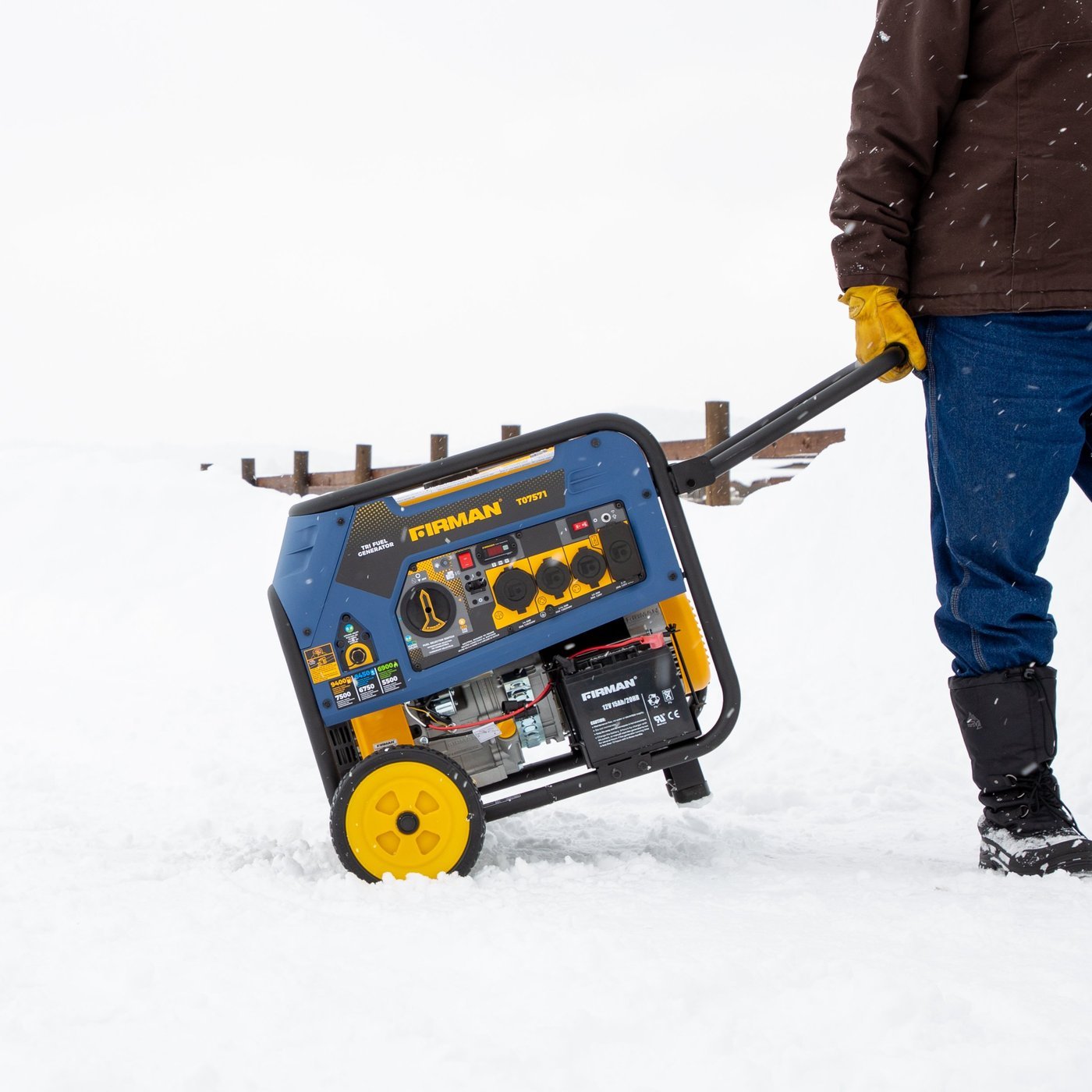 Firman T07571F 7500W/9400W Tri-Fuel Portable Generator with Electric Start - Runs on Gas, Propane & Natural Gas - Ideal for Home Backup Power, Camping & Emergency Use