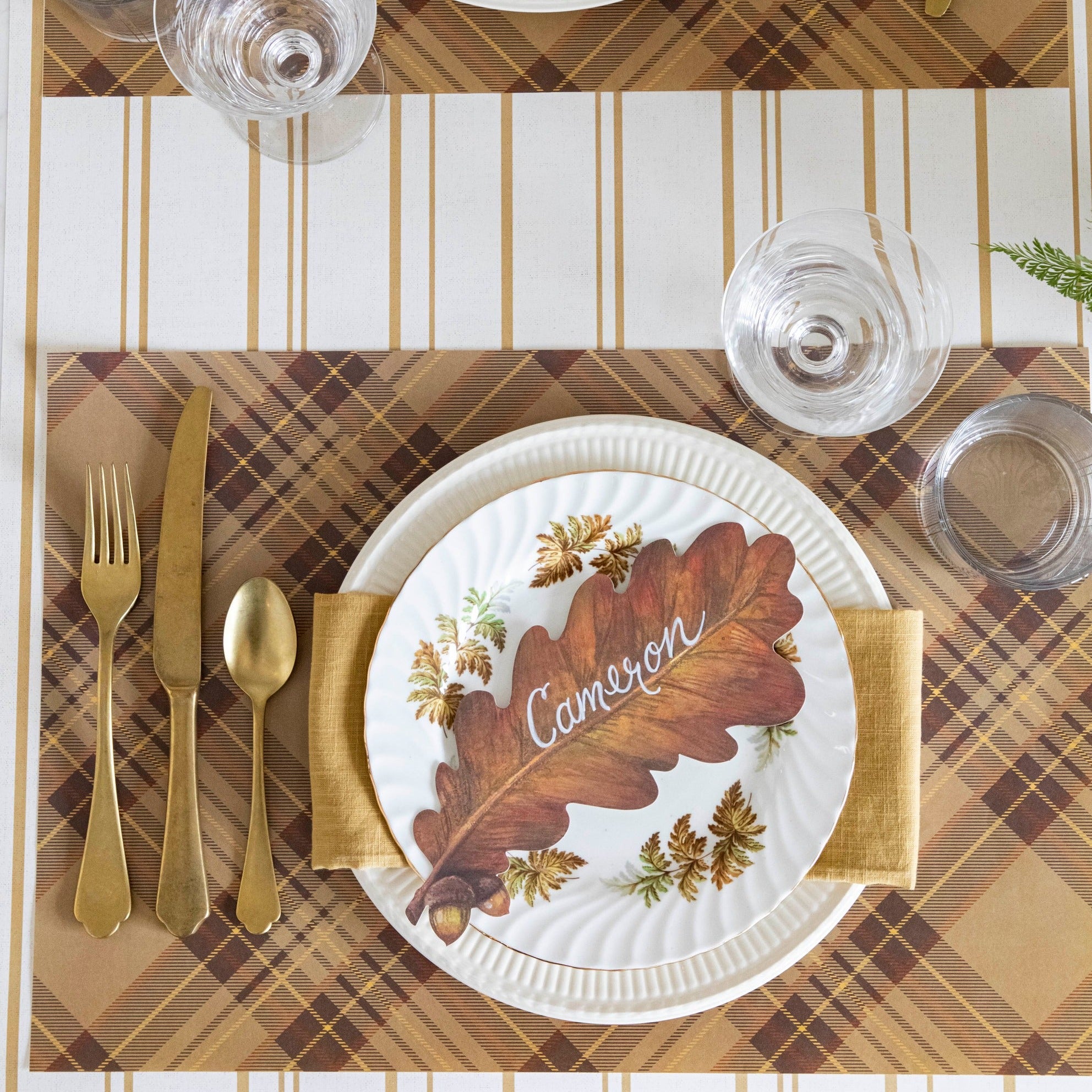Stylish Autumn Plaid Placemats Set of 4 - Fall Table Decor for Thanksgiving, Dining, and Seasonal Home Decor | Waterproof & Heat-Resistant