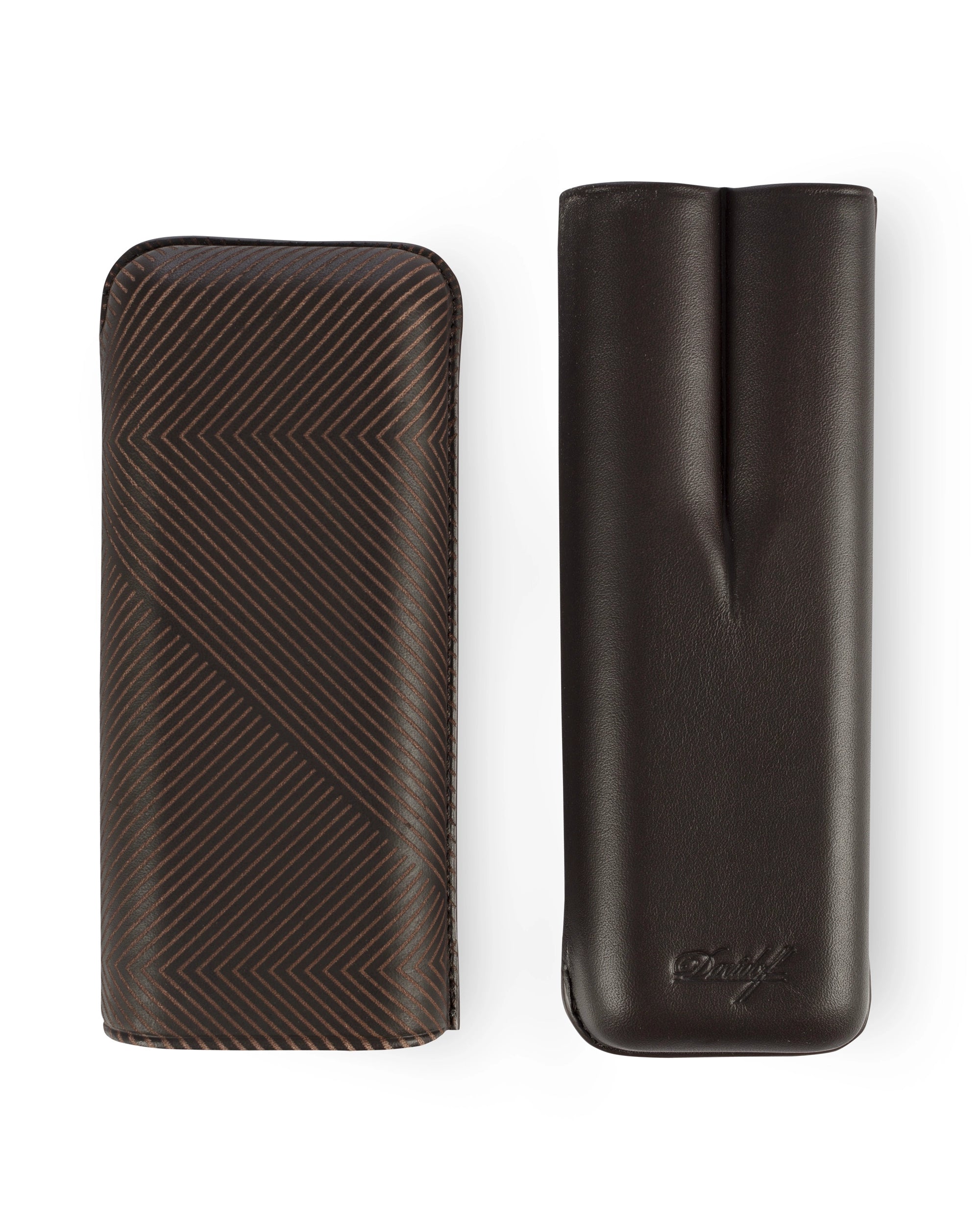 Premium Davidoff Leather Cigar Case with Leaf Design - Travel Humidor for Cigar Aficionados | Perfect for Gifts, Business Trips & Outdoor Smoking