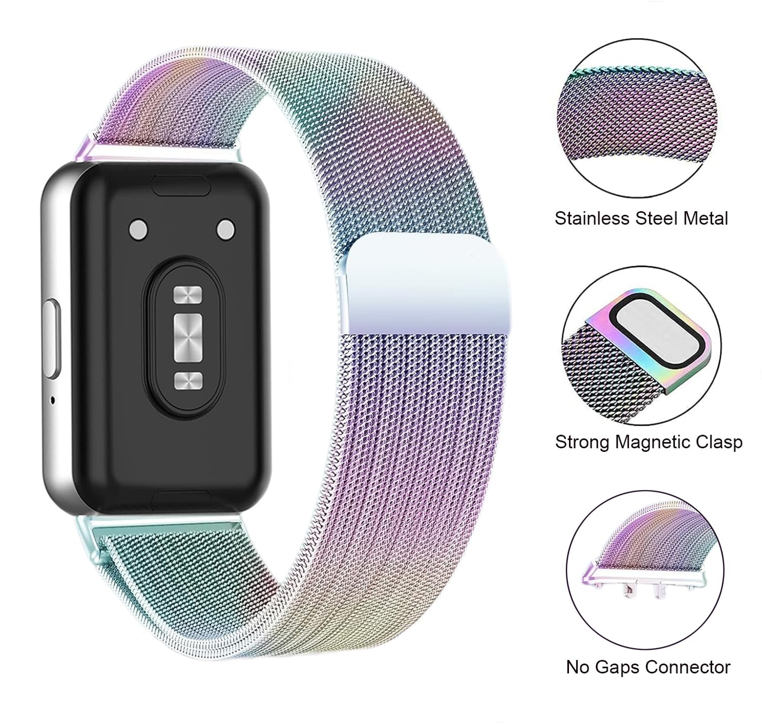 Premium Stainless Steel Mesh Replacement Strap for Samsung Galaxy Fit 3 - Adjustable Loop Band Compatible with Galaxy Fit 3 Smartwatch for Men & Women | Perfect for Workouts, Running, and Everyday Wear