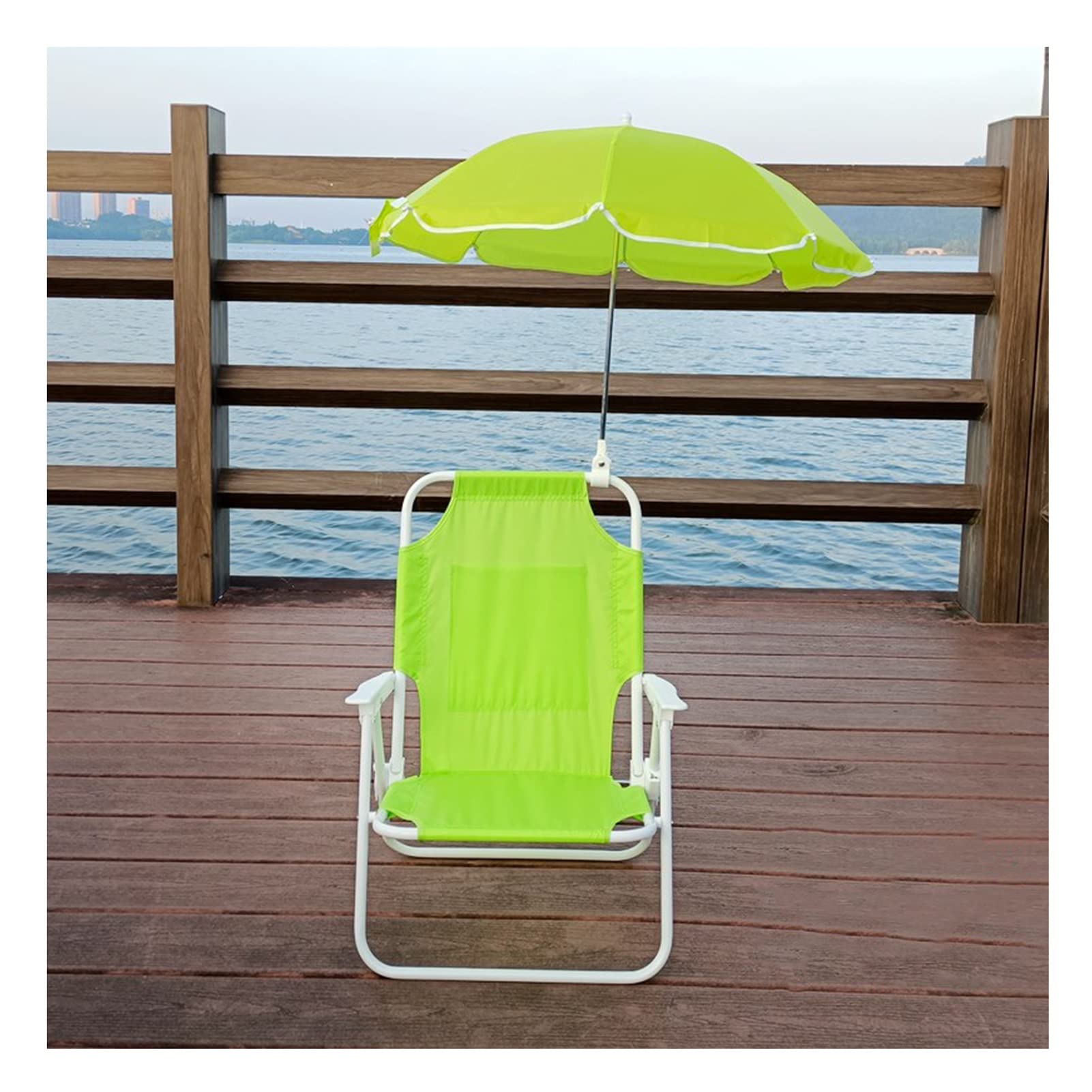 Best Kids Camping Chair - Portable Folding Beach Chair with Sunshade Umbrella for Outdoor Adventures (4 Colors, Green) - Perfect for Picnics, Backyard, Beach & Camping Trips