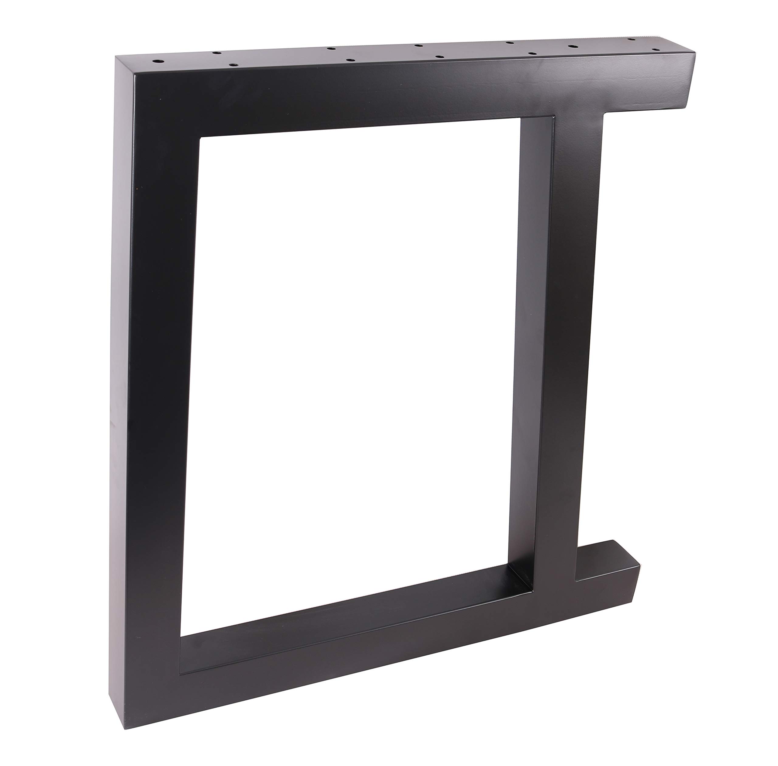 2 Pack Black Trapezoid Steel Table Legs - Heavy Duty Industrial Dining Table Legs, Office Desk Legs, Kitchen Counter Legs - Perfect for Modern Farmhouse, Rustic & Industrial Style Furniture (Set of 2) - Ideal for Home Office, Restaurant, Cafe & Kitchen Islands