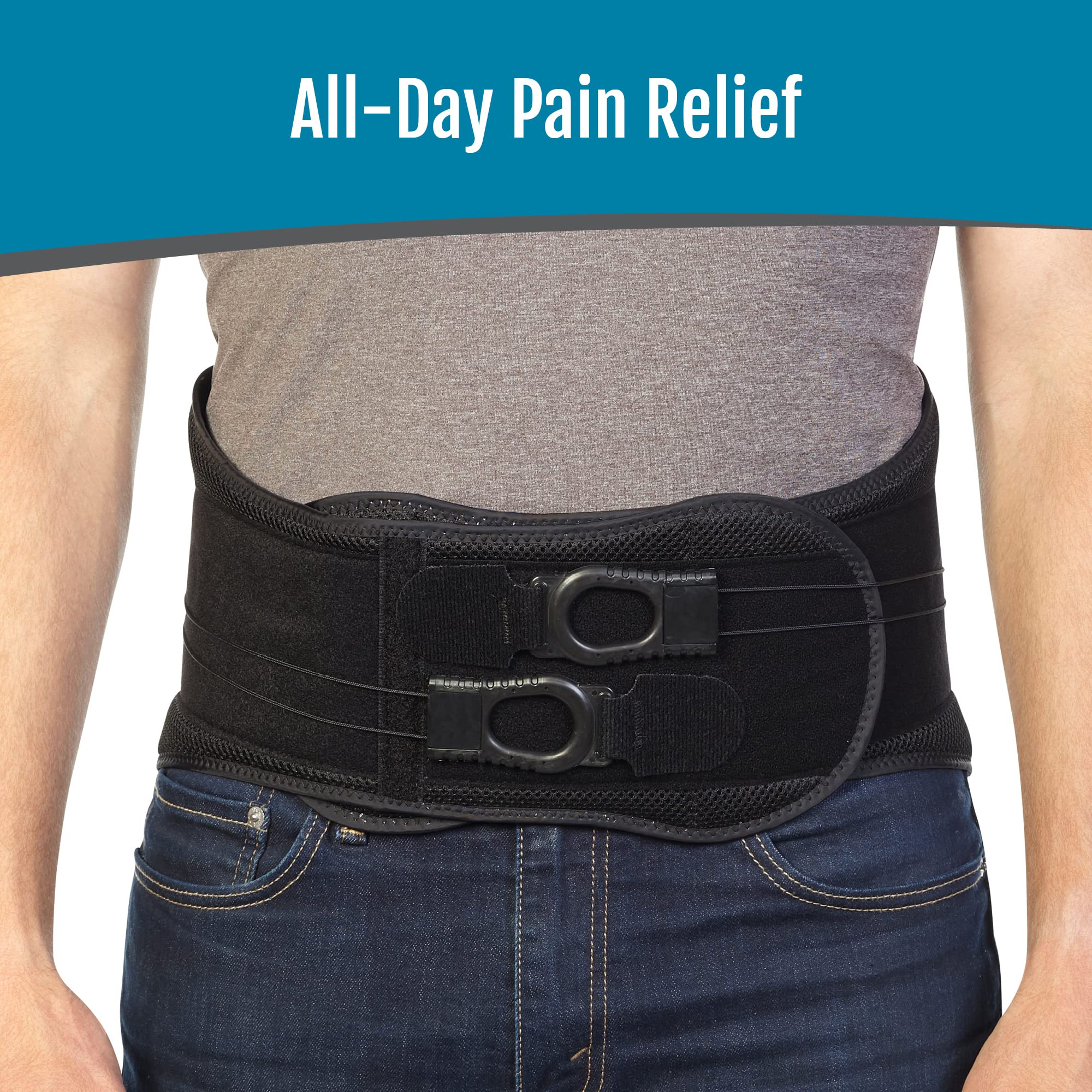 BioSkin Vector Back Brace - Adjustable Lumbar Support Belt for Lower Back Pain Relief, Sciatica & Herniated Disc - Ideal for Office Work, Driving & Post-Surgery Recovery