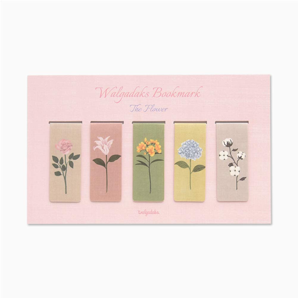 Monolike Magnetic Bookmarks - Set of 5 Floral Design Page Holders for Books, Notebooks & Planners | Perfect Gift for Book Lovers & Students
