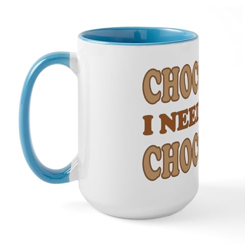 White/Blue Inside - Chocolate Lover Large Mug
