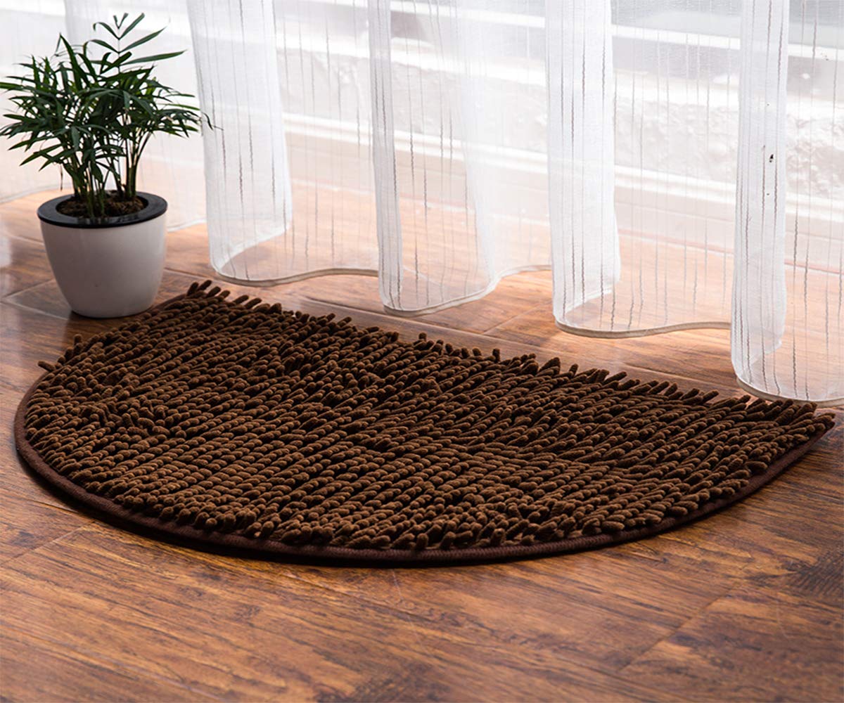 Premium Soft Chenille Bath Mat - Non-Slip, Super Absorbent, Quick-Dry Bathroom Rug - Machine Washable Floor Mat for Bath, Shower & Vanity (19.6