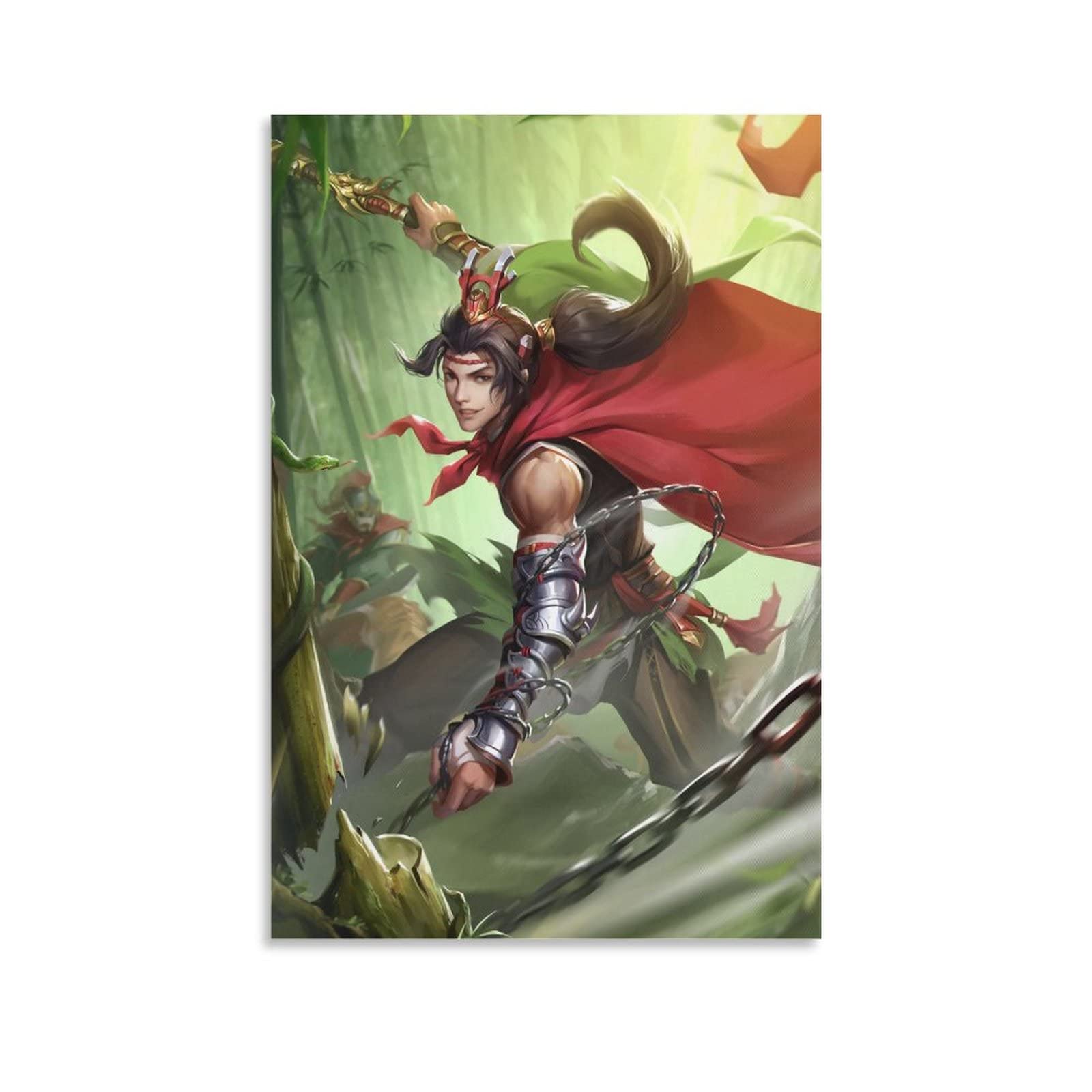 Three Kingdoms Guan Xing Warrior Canvas Wall Art - 12x18 Inch (30x45cm) Chinese Historical Figure Poster for Living Room, Bedroom & Office Decor | Perfect Gift for History Lovers & Asian Culture Enthusiasts