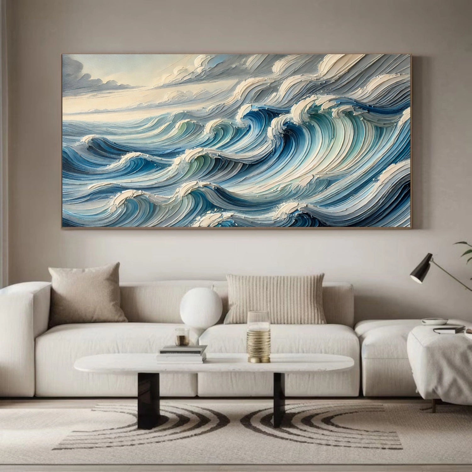 Ocean and Sky Painting #OS 232 - Handmade Canvas Wall Art for Home & Office Decor - Perfect for Living Room, Bedroom or Gift