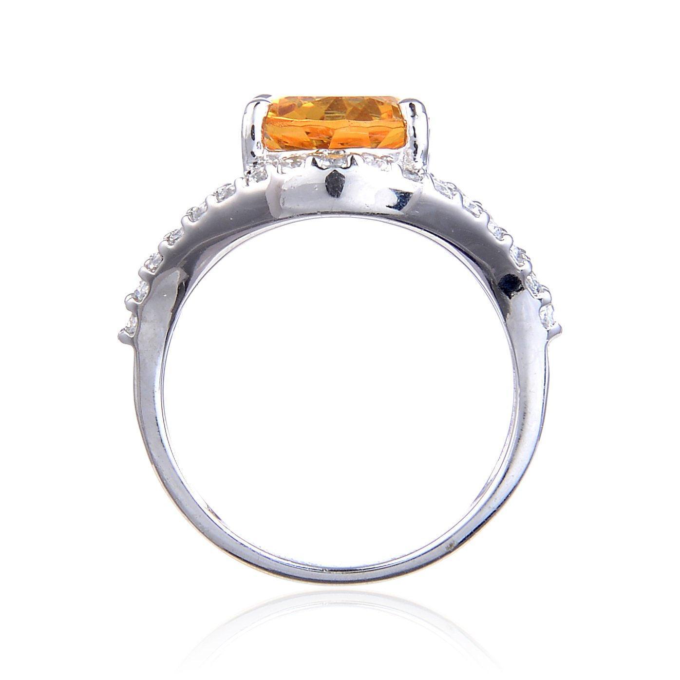 Elegant Citrine Flower Petal Statement Ring for Women | Dainty Gemstone Jewelry Gift for Her | Perfect for Weddings, Parties & Special Occasions