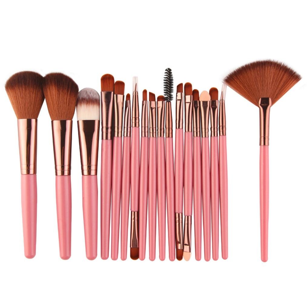 18pcs Professional Makeup Brush Set for Eyeshadow Foundation Blush - Perfect for Travel & Daily Makeup