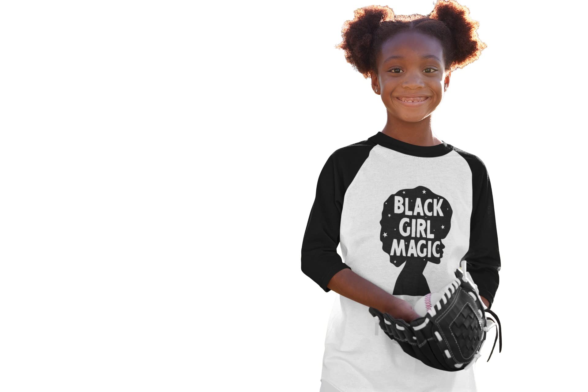 Old Glory Black History Month Black Girl Magic Afro Juniors T-Shirt - Celebrate Black Excellence with Stylish Afro-Inspired Apparel for Women & Teens