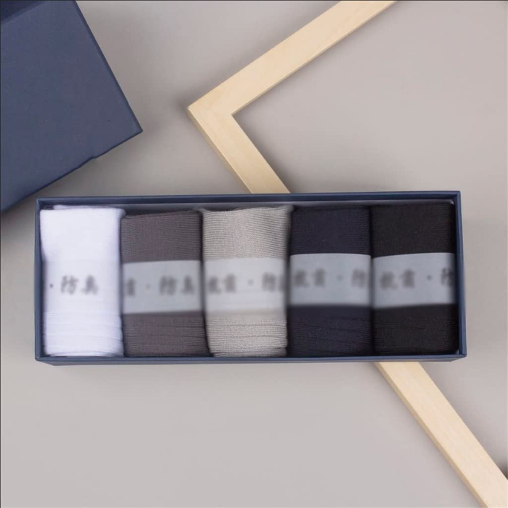 5 Pairs Men's Cotton Breathable Socks for Spring & Autumn - Business & Casual Wear - Comfortable Everyday Socks (One Size) - Perfect for Office, Travel & Daily Activities