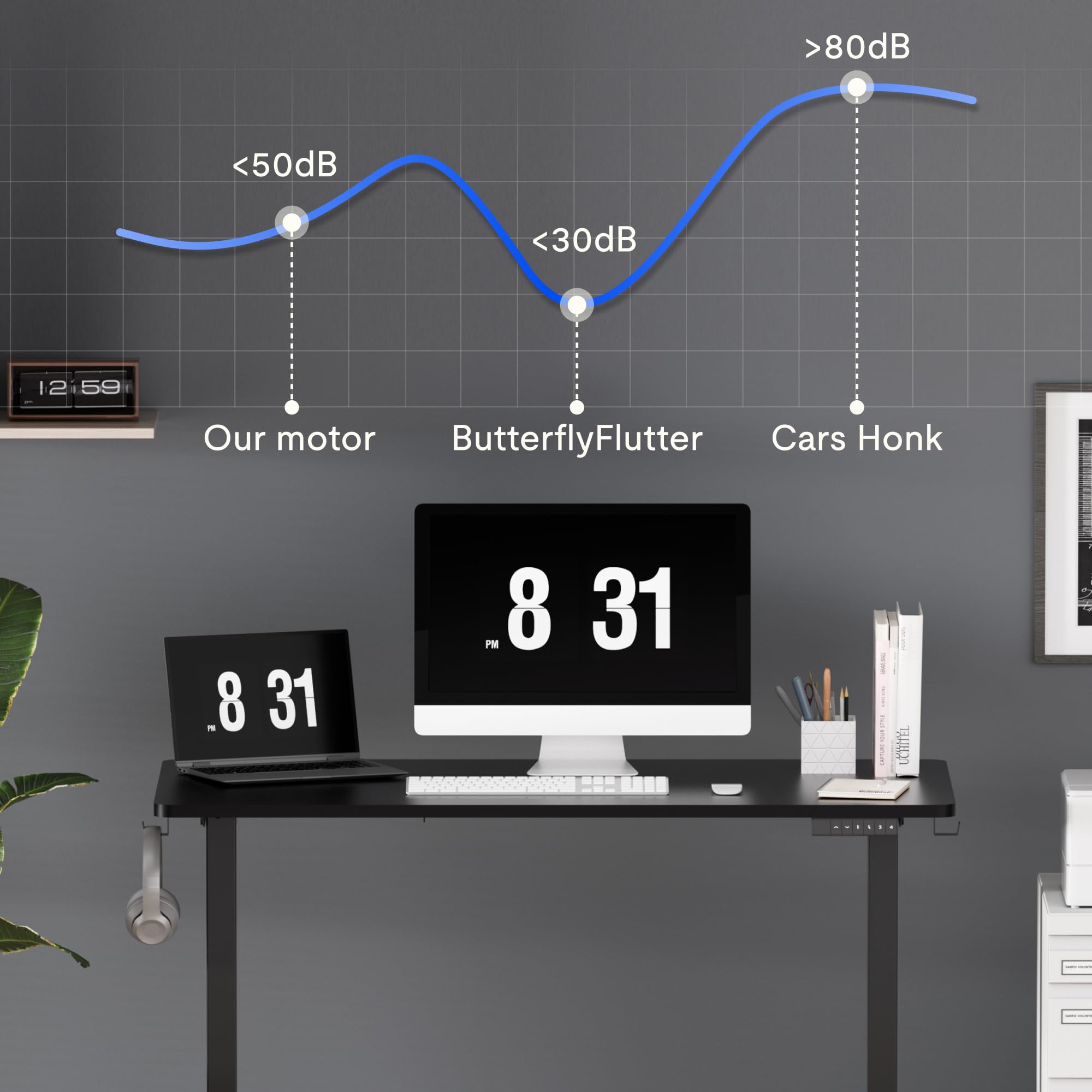 FLEXISPOT Adjustable Height Standing Desk 63 x 24 Inches - Electric Sit Stand Home Office Desk with Black Top & Frame for Computer Workstation | Ergonomic Workspace Solution for Remote Work & Gaming Setup