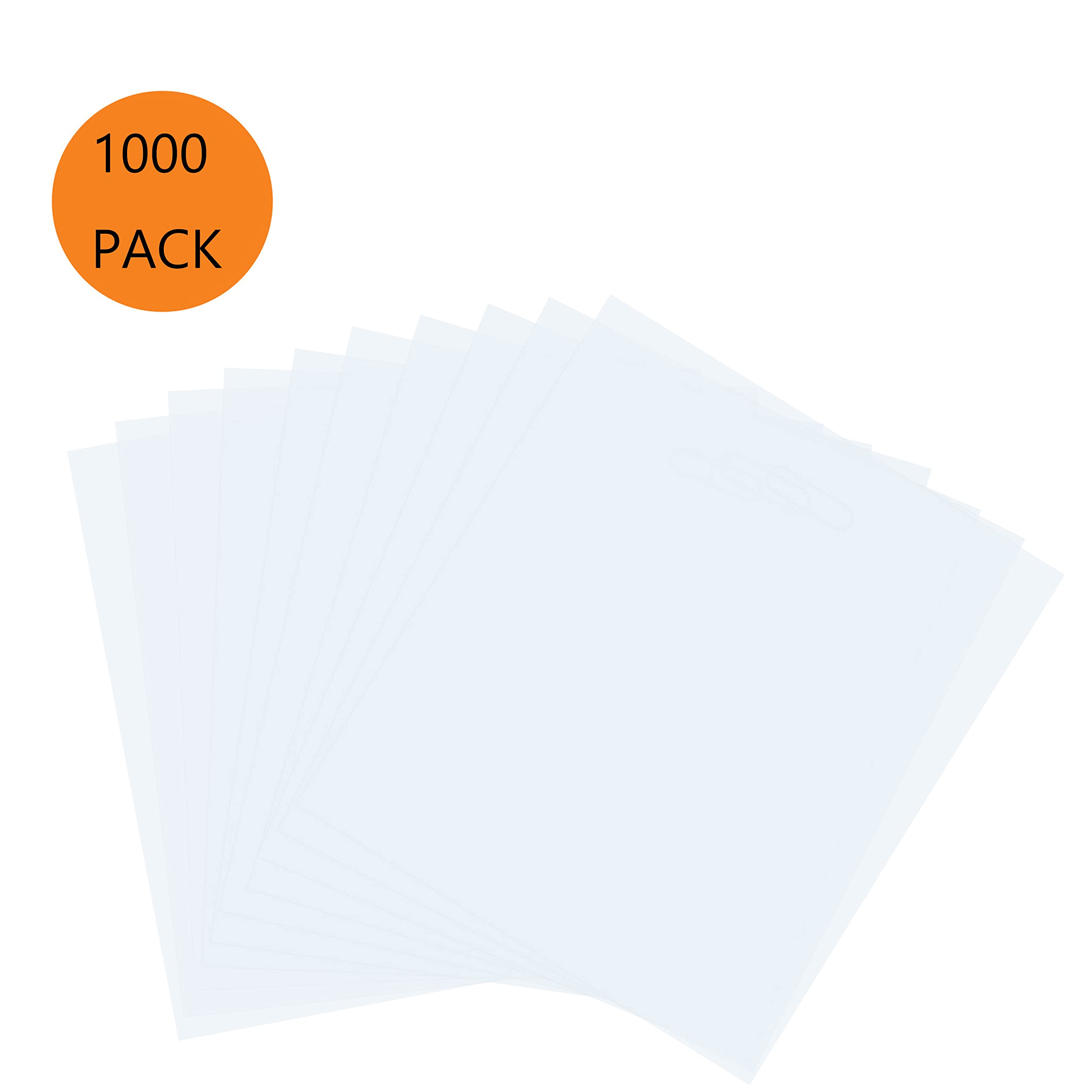 1000 Clear Plastic Bags with Handles 16x18 Inches - 1.25 Mil Thick Glossy Retail Shopping Bags for Small Business, Boutique, Clothing Store & Trade Shows | Durable Merchandise Bags for Retail Packaging, Gift Wrapping & Product Display