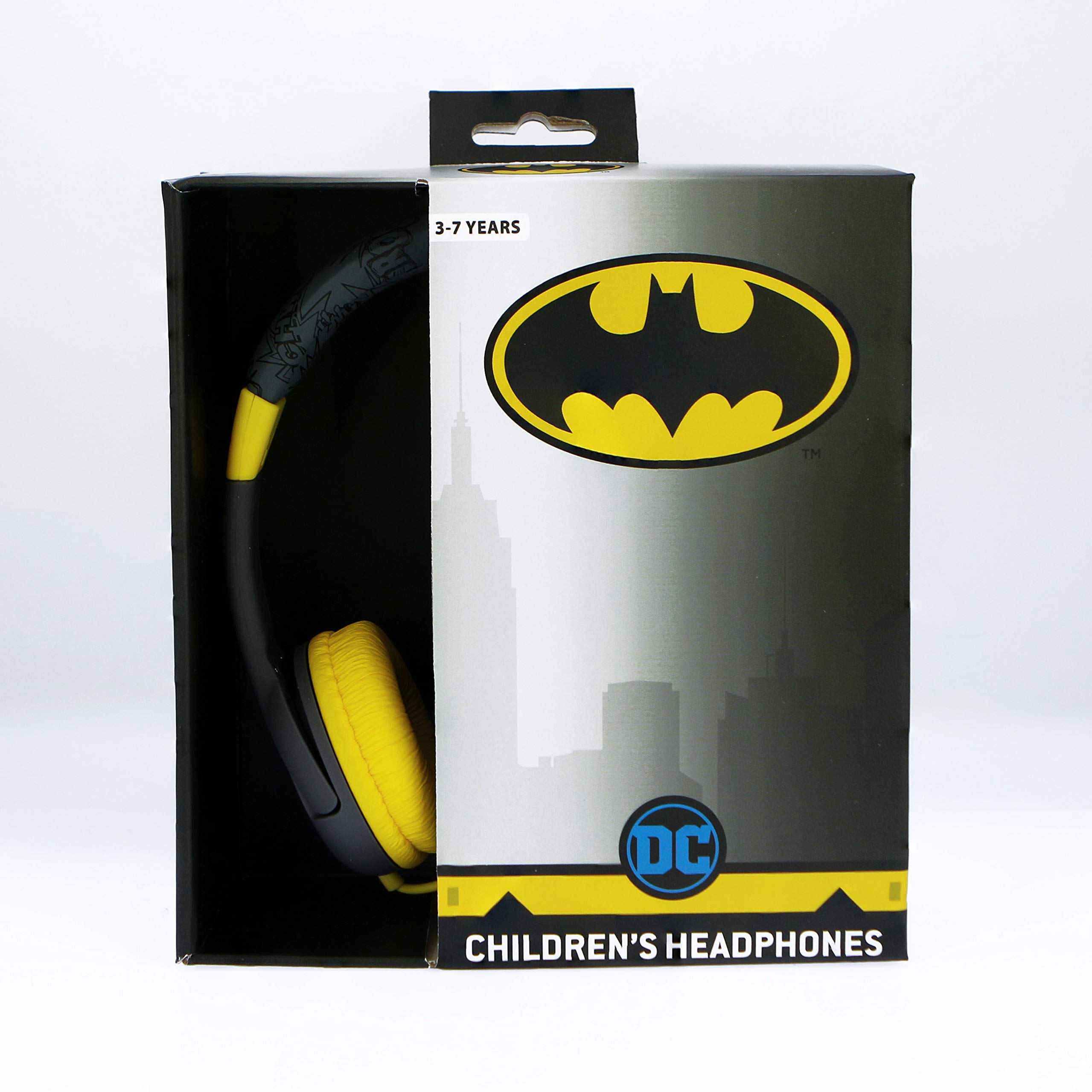 OTL Technologies Batman Caped Crusader Kids Wired Headphones - Black Superhero Headset for Children's Music, Gaming & School Online Classes | Perfect Gift for DC Comics Fans