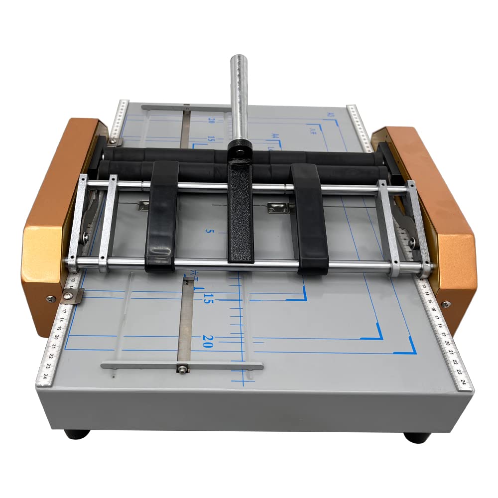 INTBUYING Automatic Booklet Binding Machine - Heavy Duty Binder Maker with 2 Staplers & Adjustable Side Guides | Perfect for Office Documents, School Projects, and Professional Booklet Making
