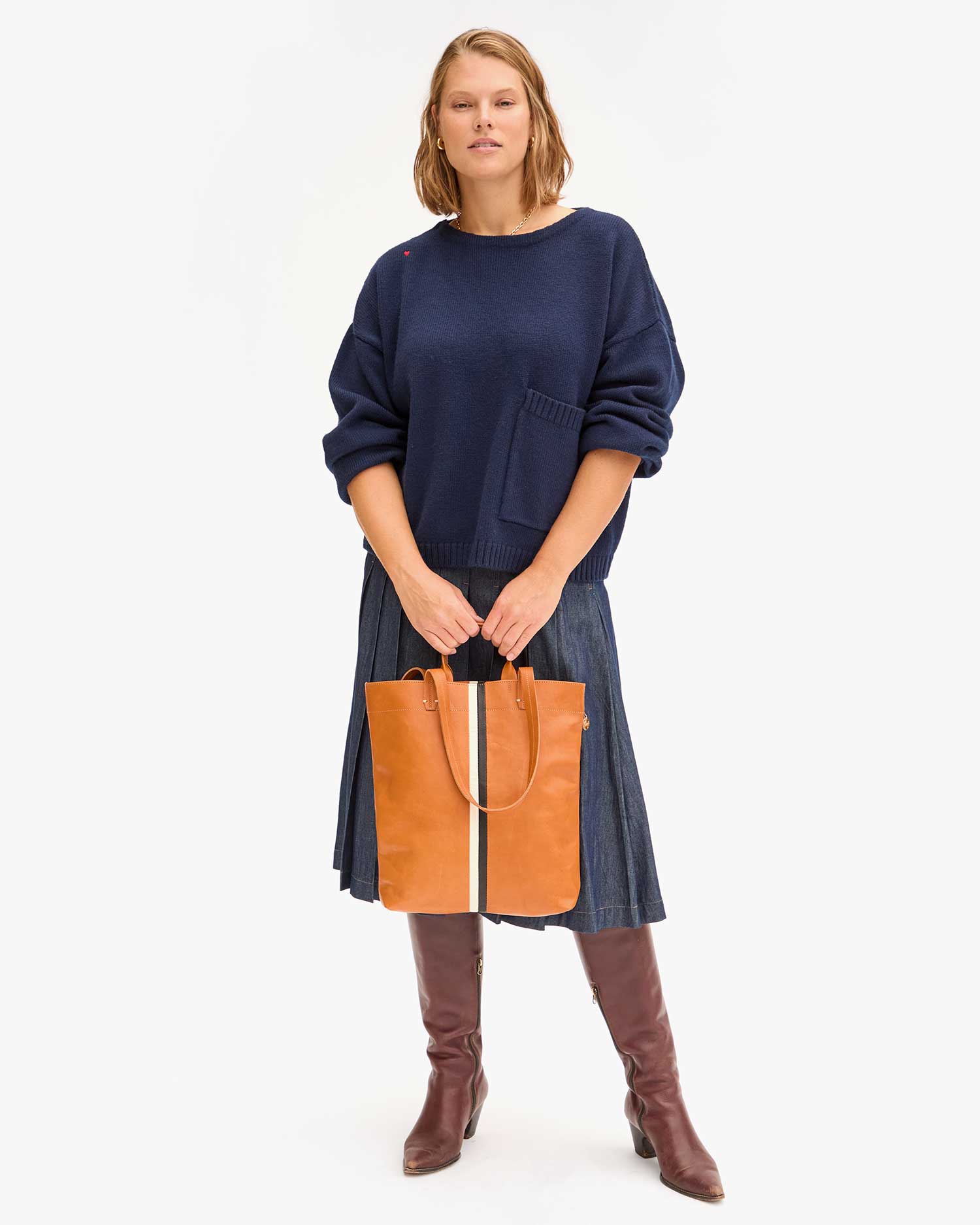 Micheline Tan Nappetto W Inlay Stripes Women's Fashion Handbag - Stylish Crossbody Purse for Work, Travel & Everyday Use