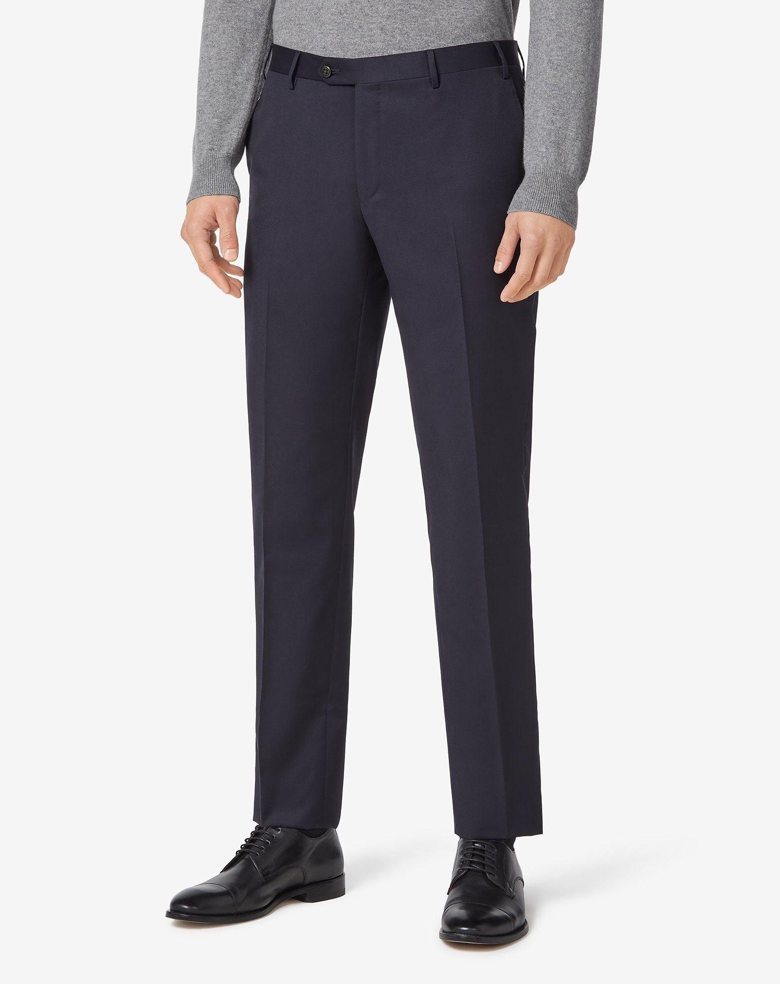 Premium CORNELIANI Men's Regular Fit Dress Pants in Navy Blue - Business Casual & Office Wear for Professionals