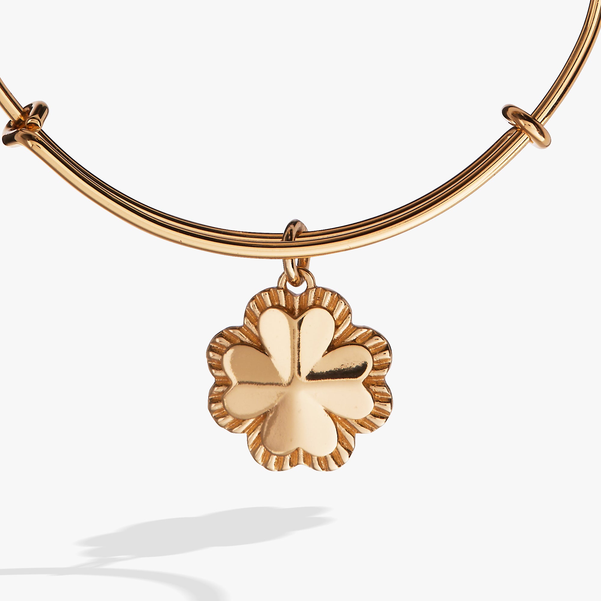 Lucky Four Leaf Clover Charm Bangle Bracelet for Women - Elegant Irish Jewelry Gift for St. Patrick's Day, Birthday & Good Luck Charm