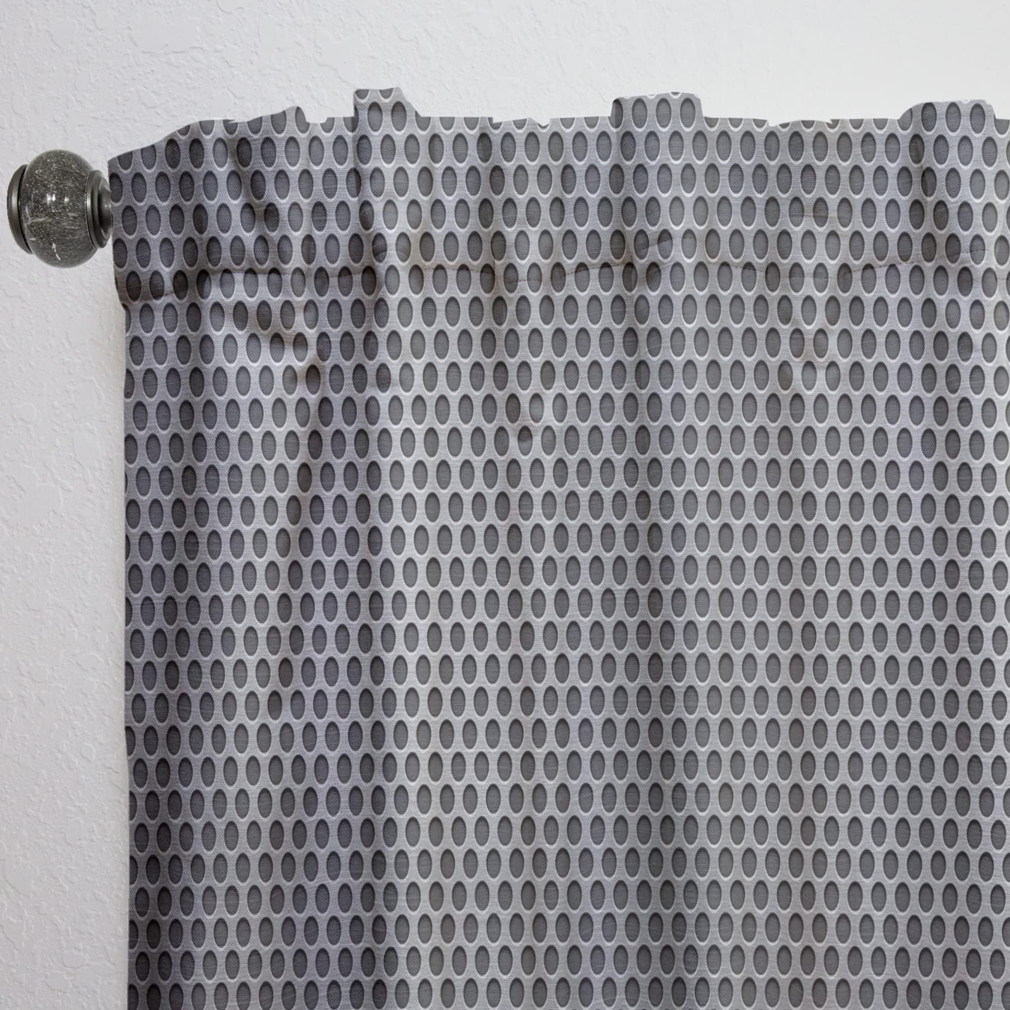 3D Circles Metal Grill Thermal Insulated Curtains - Single Panel 52x90 Inches - Blackout Drapes for Bedroom & Living Room - Perfect for Home Decor, Privacy & Temperature Control