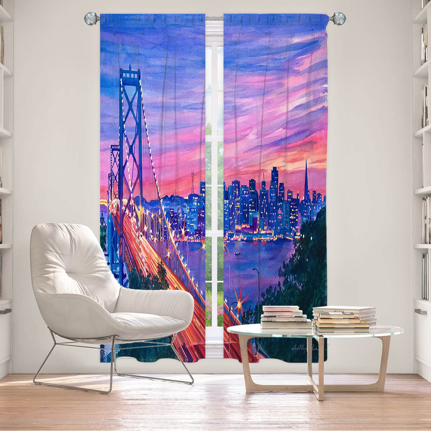 Stylish Lined Window Curtains by DiaNoche Designs - USA Made Decorative & Funky Home Decor - Perfect for Living Rooms, Bedrooms & San Francisco Inspired Interiors