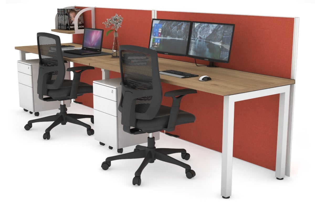 Horizon Quadro 2 Person Office Workstation with Square Legs - 1200L x 700W Dimensions - Perfect for Collaborative Workspaces & Shared Office Desks