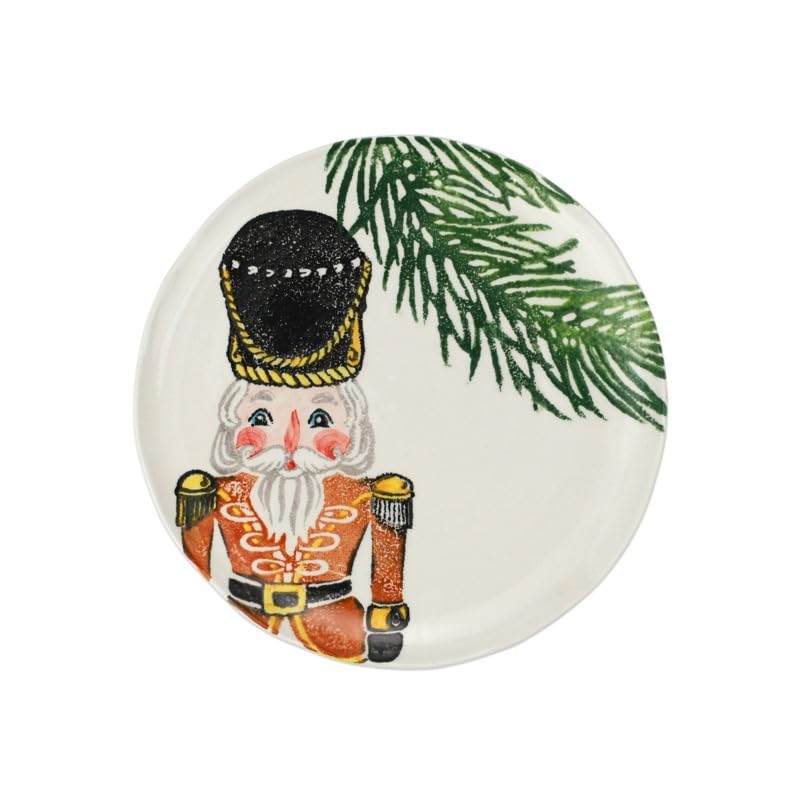 Vietri Nutcrackers Gold 4-Piece Christmas Dinnerware Set - Cereal Bowl, Mug, Salad & Dinner Plates for Holiday Entertaining and Festive Dining
