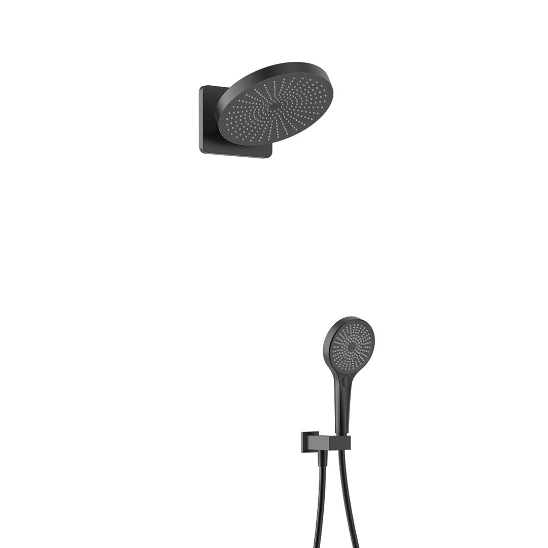 DAX Capri Shower System with Hand Shower - Matt Black Finish (DAX 8330 BL) | Modern Bathroom Fixture for Spa-Like Experience | Perfect for Master Bath, Guest Bath & Luxury Home Renovations