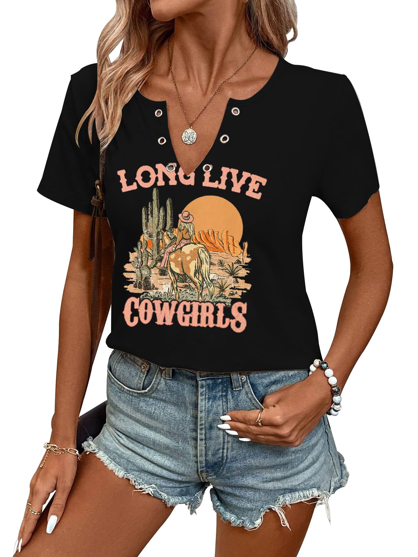 Women's Western Cowgirl Graphic T-Shirts - Casual Summer Tops with Cute Country Designs | Perfect for Rodeo, Music Festivals & Country-Themed Parties