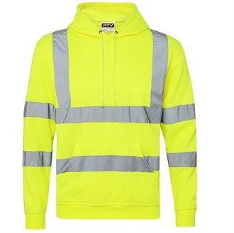 High Visibility Reflective Safety Hoodie - Bright Workwear for Night Running, Cycling & Construction - Unisex Pullover with Reflective Strips
