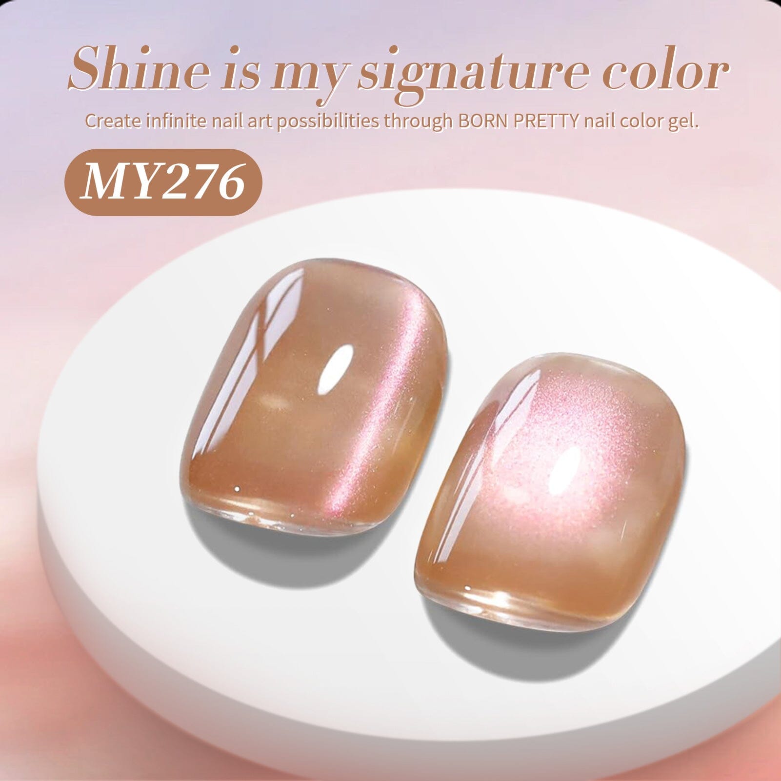 Brown Glass Cat Magnetic Gel Polish MY276 15ml - Long-Lasting Nail Art for Salon & Home Manicure - Perfect for Special Occasions & Everyday Wear