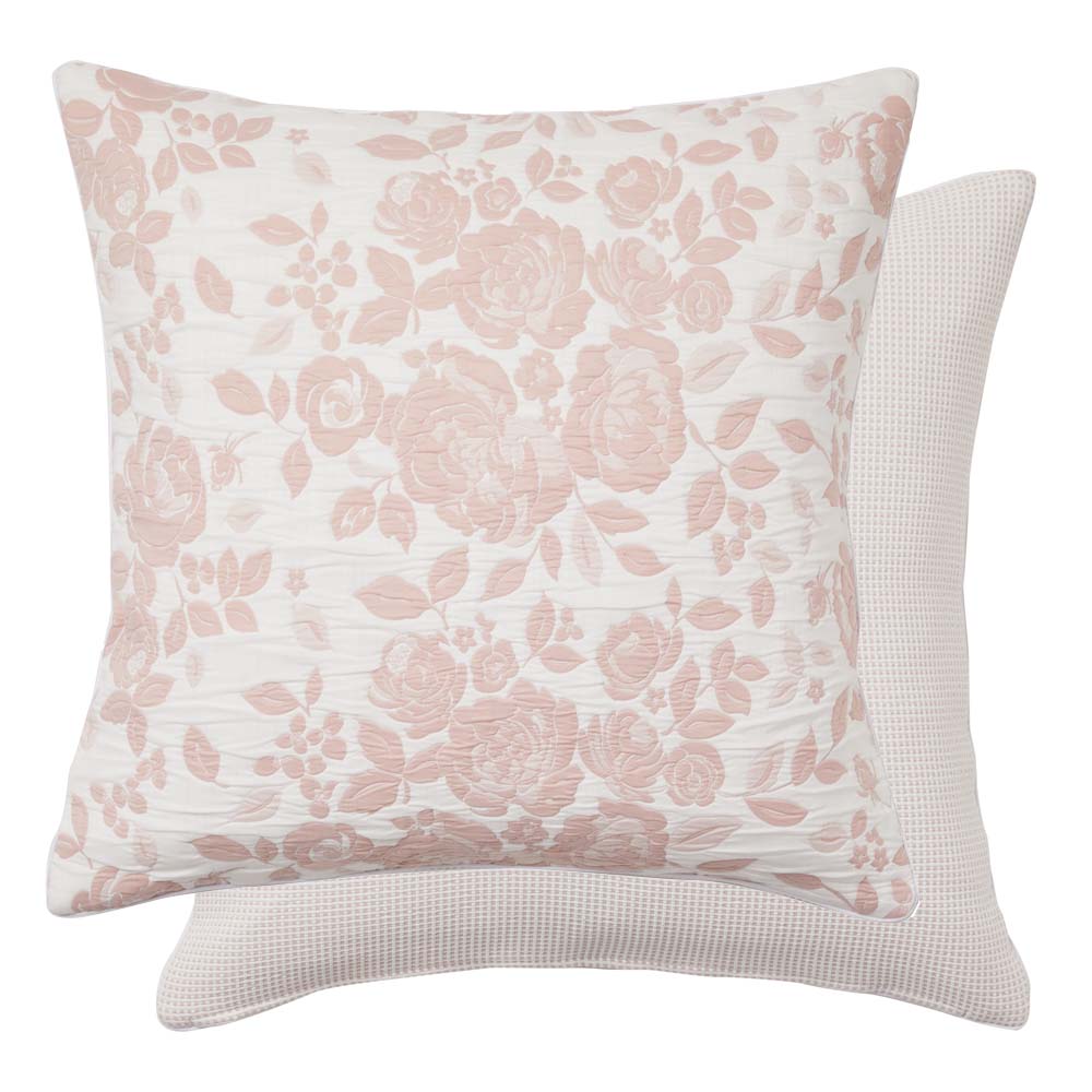 Luxury Coralie Dusk European Pillowcase - 100% Cotton Embroidered Decorative Pillow Cover for Bedroom, Living Room & Sofa - Elegant Home Decor for Master Bed, Guest Room & Hotel Stays