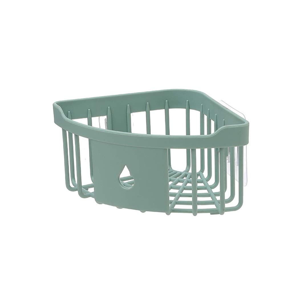 GSDNV 2-Pack Plastic Bathroom Storage Organizer - Shower Shelf with Strong Suction Cups for Bathroom & Kitchen Organization (Green) - Perfect for Shampoo, Soap & Beauty Products Storage