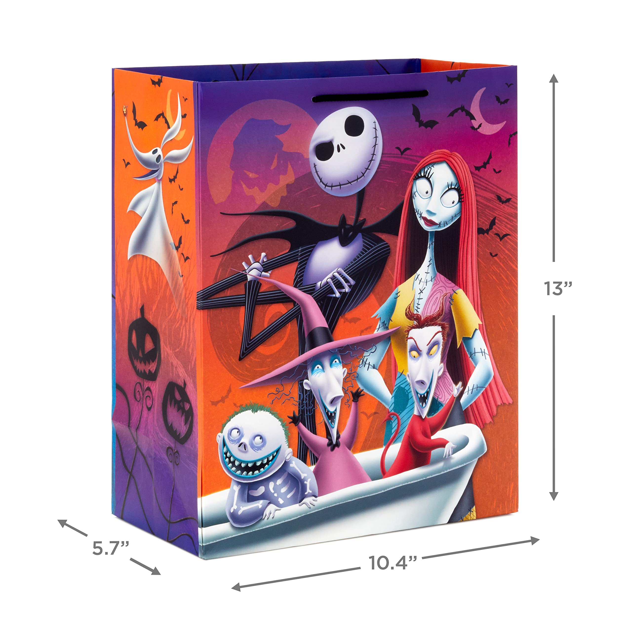 Hallmark Nightmare Before Christmas Wrapping Paper & Gift Bags Set - 12 Sheets & 3 Bags for Halloween, Christmas, Birthday Gifts - Perfect for Holiday Parties, Gift Exchanges & Themed Celebrations
