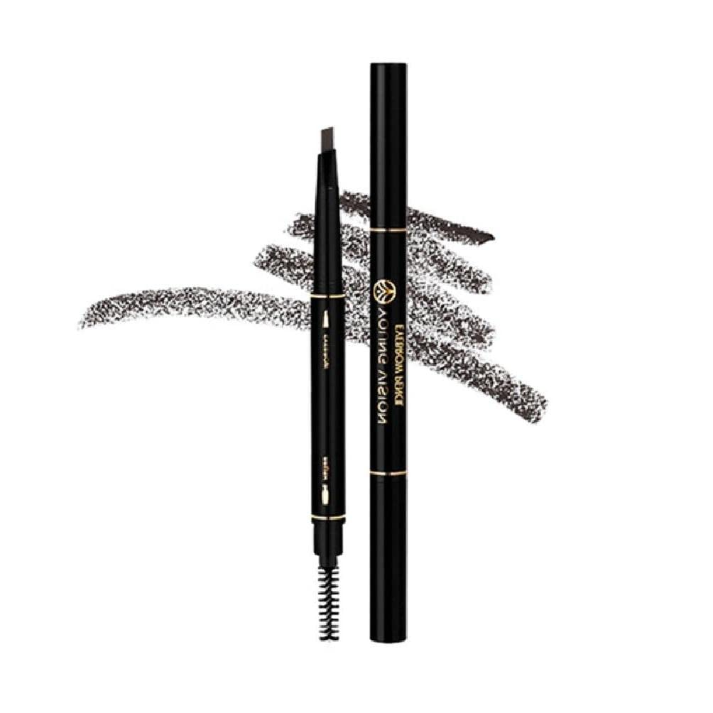 Waterproof Eyebrow Pencil with Soft Brush - 2 in 1 Brow Pencil & Brush for Shaping & Filling - Long Lasting Makeup Tool in Deep Brown - Perfect for Everyday Makeup & Professional Looks