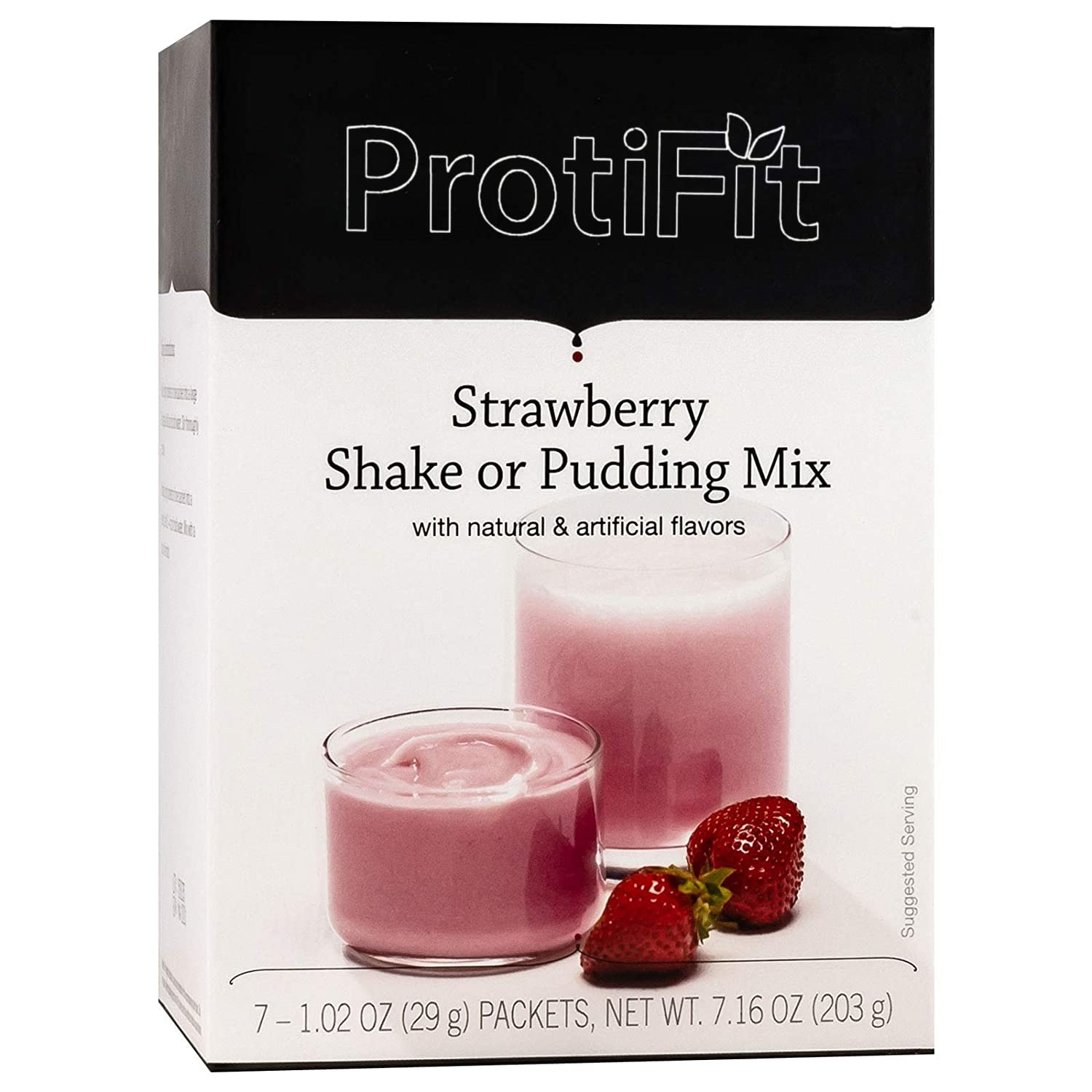 PROTIFIT High Protein Pudding & Shake Mix - 15g Protein, Low Calorie, Low Fat, Low Carb, Aspartame Free - Keto Friendly Meal Replacement for Weight Loss & Muscle Gain - 7 Servings (Strawberry Flavor) - Perfect for Post-Workout Recovery & Healthy Snacking