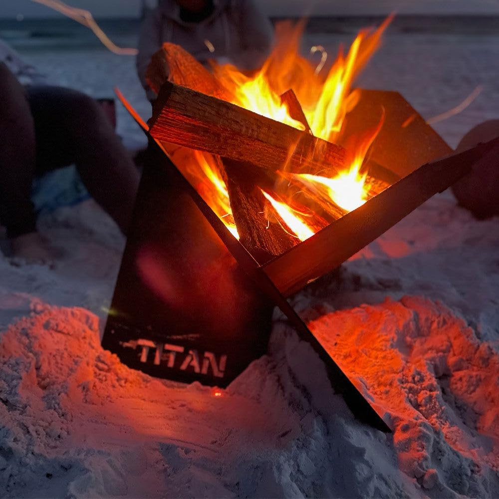 Portable Pop-Up Fire Pit with Carry Bag - Compact & Lightweight for Camping, Backyard, Beach & Outdoor Adventures | TITAN GREAT OUTDOORS