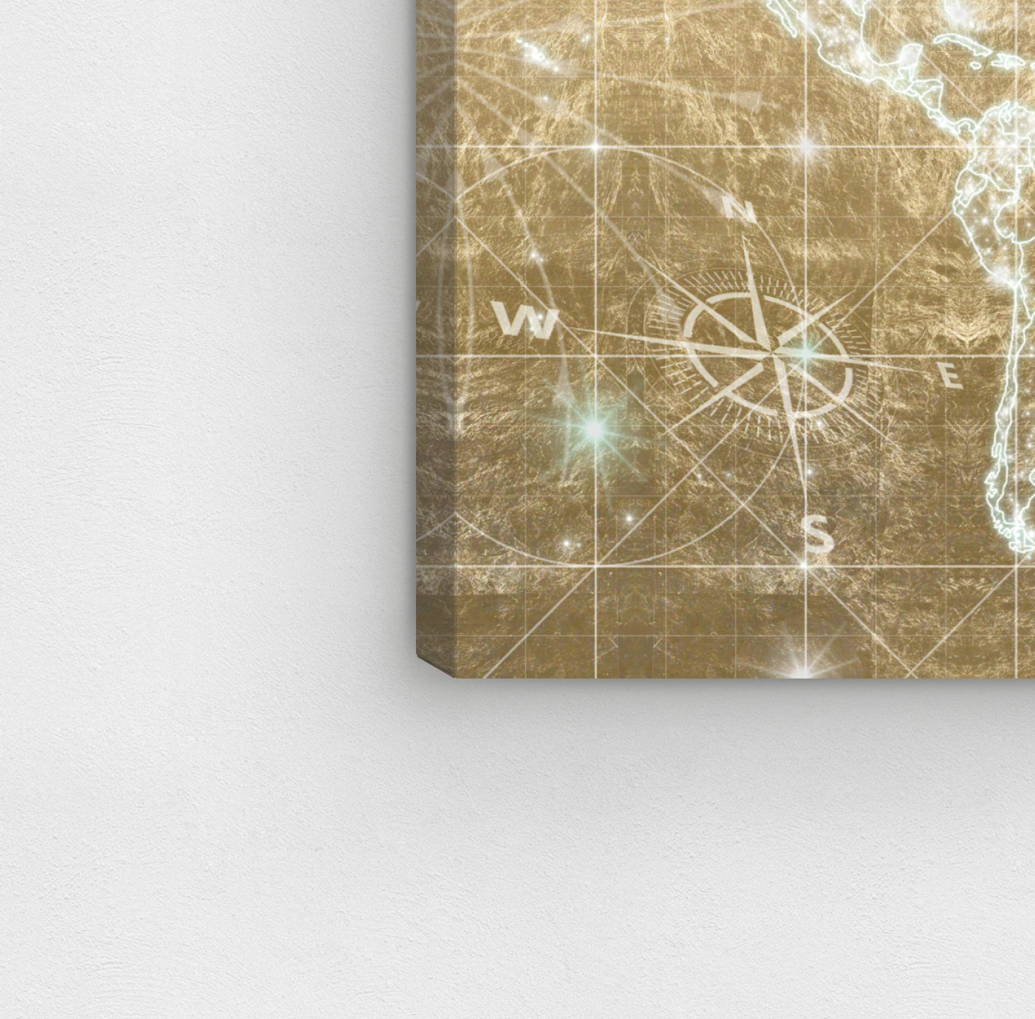 Oliver Gal Artist Co. World Map Wall Art Canvas Print - Galaxy Themed Home Decor, 30