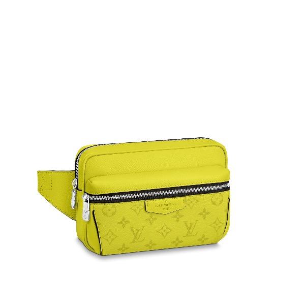 LV Outdoor Messenger Bag K45 Taiga Monogram Jaune - Stylish Crossbody Bag for Men, Waterproof Travel & Everyday Use