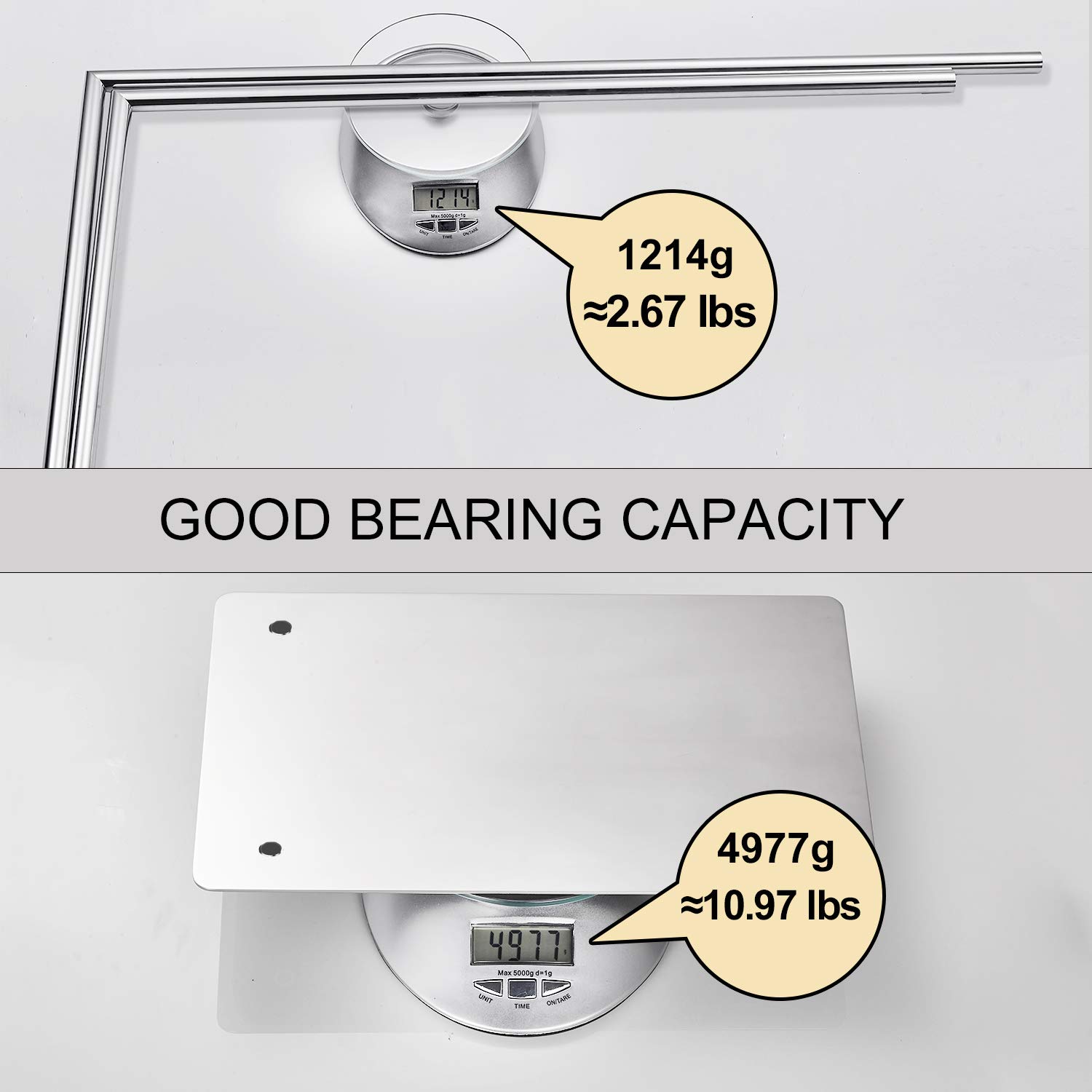 Freestanding Double Towel Rack - Rustproof Bathroom Towel Holder Stand with Brass Chrome Finish - Perfect for Bathroom, Spa, and Laundry Room Organization