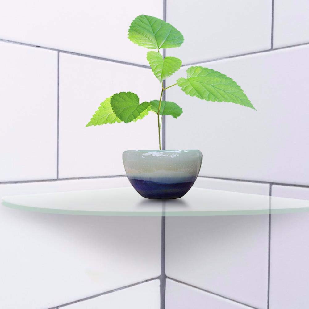 ViaGasaFamido 2-Pack Clear Acrylic Corner Shelves - Wall Mounted Floating Display Stand for Bedroom, Living Room, Bathroom, Kitchen & Office - Perfect for Organizing Decor, Plants & Essentials in Small Spaces