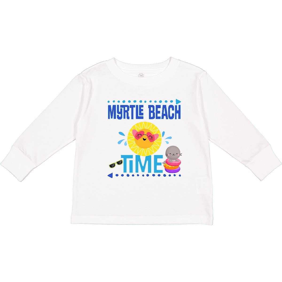 Inktastic Myrtle Beach Vacation Time Toddler Long Sleeve T-Shirt - Cute Graphic Tee for Boys & Girls - Soft Cotton Comfort - Perfect for Family Trips & Beach Holidays